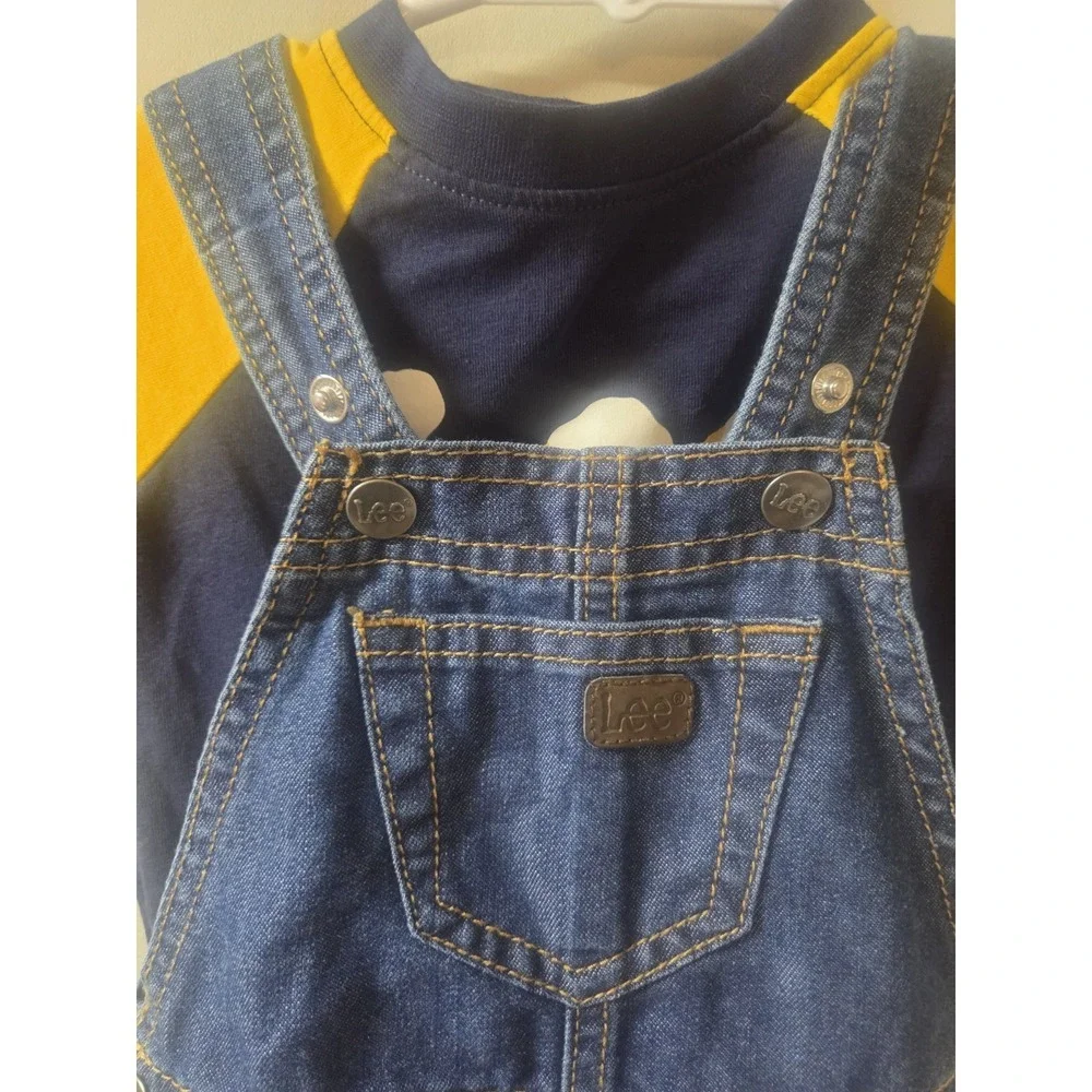 Toddlers LEE Bibs w/(blue/yellow)Shirt Sz 12 mos.